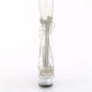 Ботильоны Delight-1018C-2RS *Каблук 6 дюймов, PF 1 3/4 дюйма, открытый носок и пятка, молния сбоку, прозрачные