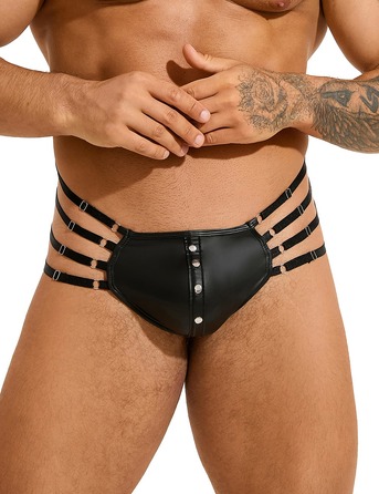 Стринги мужские черные STAR Night с регулирующими резинками по бокам, L