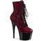 Чоботи Pleaser Adore-1020SP *7-дюймовий каблук, 2 3/4-дюймові черевики на шнурівці спереду з PF, червоні/чорні