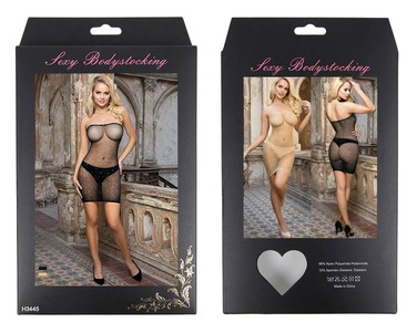 Платье в сеточку с украшениями в виде страз Star Night черное XS-M