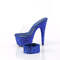 Шлепанцы Pleaser Bejeweled-712RS, каблук 7 дюймов, декорированные шлепанцы PF RS высотой 2 3/4 дюйма с подходящим манжетом, прозрачные/синие