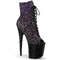 Ботинки Pleaser Flamingo-1021OMBG *Каблук 8 дюймов, 4-дюймовый открытый носок, шнуровка, боковая молния, фиолетово-черный