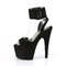 Босоножки Pleaser Adore-791FS. Каблук 7 дюймов, ремешок на щиколотке шириной 2 3/4 дюйма. Черная замша.