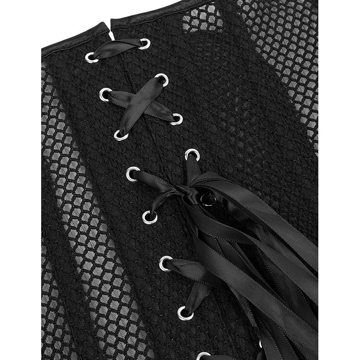 Корсет из сетки с узором Star Night с крючками и шнуровкой и трусиками в комплекте, XS (без коробки)