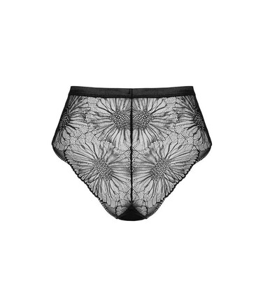 Трусики кружевные Obsessive Mibelia с цветочным узором, черный, XS/S