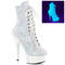 Чоботи Pleaser Delight-1020LG на підборах 6 дюймів, 1 3/4 дюйма з УФ-зашнуровкою спереду, з блискавкою збоку, білі