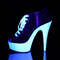 Туфлі Pleaser Delight-600SK-01 *6 дюймів на підборах, 1 3/4 дюйма з відкритим носком, з блискавкою збоку, чорні/білі