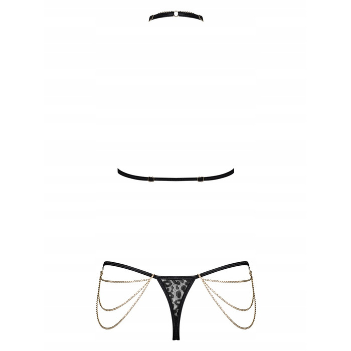 Комплект с цепочками Obsessive Pantheria 2-pcs set black S/M