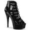 Чоботи Pleaser Delight-600-11 на підборах *6 дюймів, чоботи до щиколотки 1 3/4 дюйма з пряжкою та ремінцями, чорні
