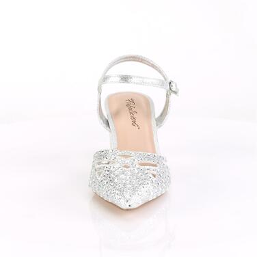 Туфли Faye-06 *2 3/4 дюйма с блочным каблуком и ремешком на щиколотке, серебристые