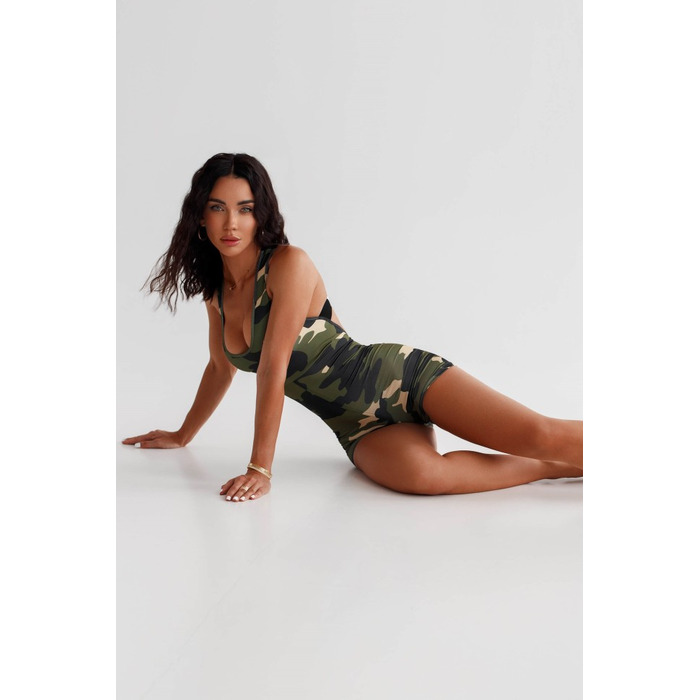 Комбінезон Nebbia One-Piece Workout Bodysuit 5″ GYM RAT Camo Green 512