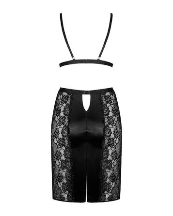 Комплект Obsessive Blanita (бюст/юбка) S/M черный