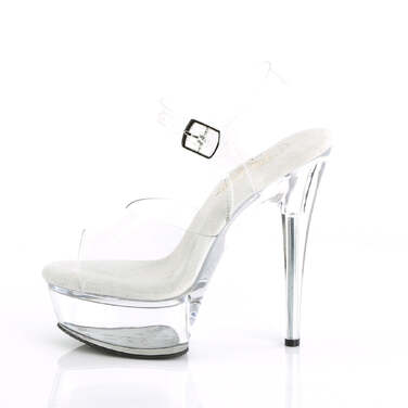 Босоножки Excite-608, каблук 6 дюймов, ремешок на щиколотке шириной 1 3/4 дюйма, прозрачные