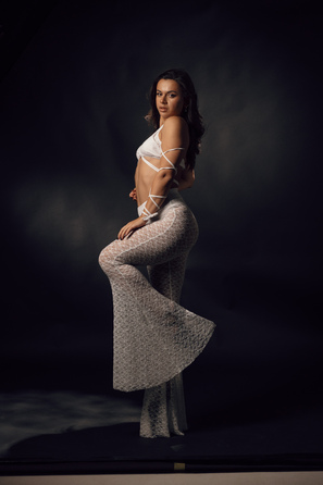 SILHOUETTE PANTS White Lace mesh_ біла сітка з мереживом
