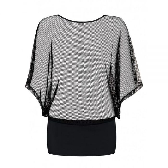 Сукня сітка Obsessive Punker dress, стрінги в комплекті, чорний, S\M