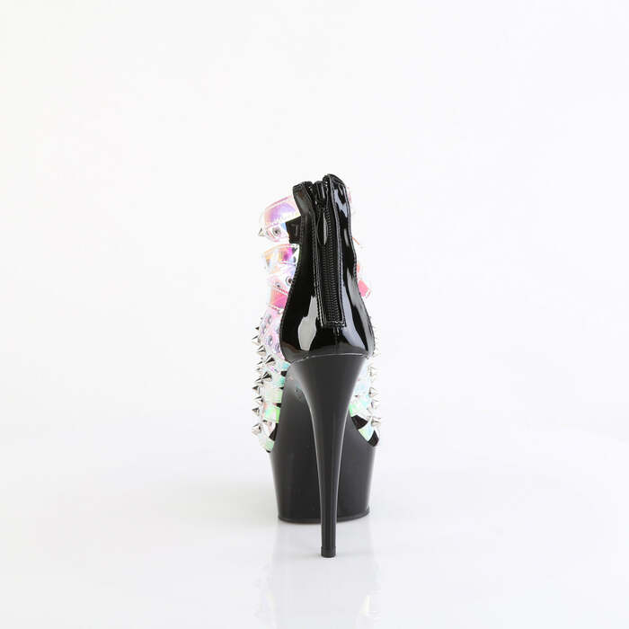 Босоножки Delight-600-9, каблук 15 см, ремешком 3,5 см, закрытый задник, молния сзади, чёрные