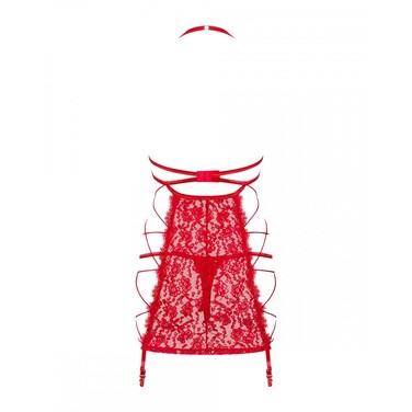 Пеньюар Obsessive Rediosa та стрінги L/XL