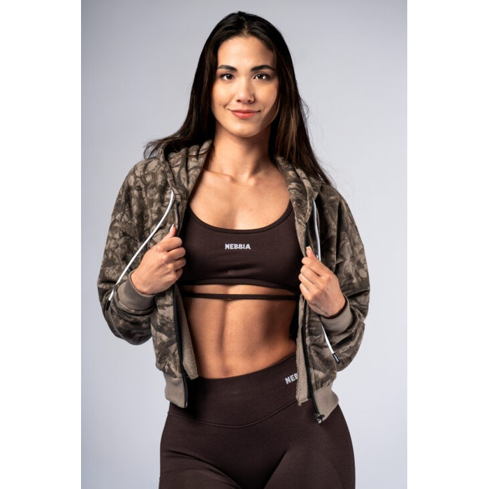 Спортивна кофта Nebbia Relaxed Zip Hoodie POWER Light Brown Camo 895