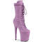 Ботинки Pleaser Flamingo-1050FS, каблук 8 дюймов, 4-дюймовые PF-сапоги до середины голени, шнуровка спереди, молния сбоку, фиолетовые