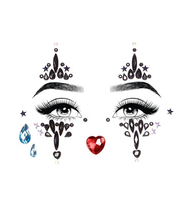 Наклейки-стразы для лица Харли Квинн Leg Avenue Harlequin