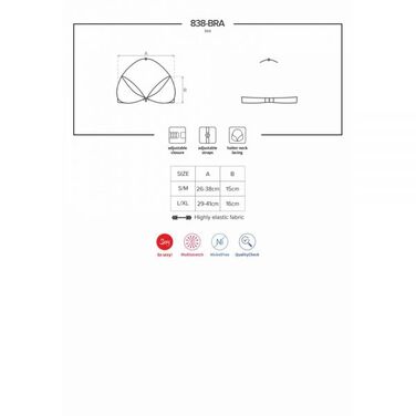 Бюстгальтер Obsessive 838-bra-3 bra red S/M