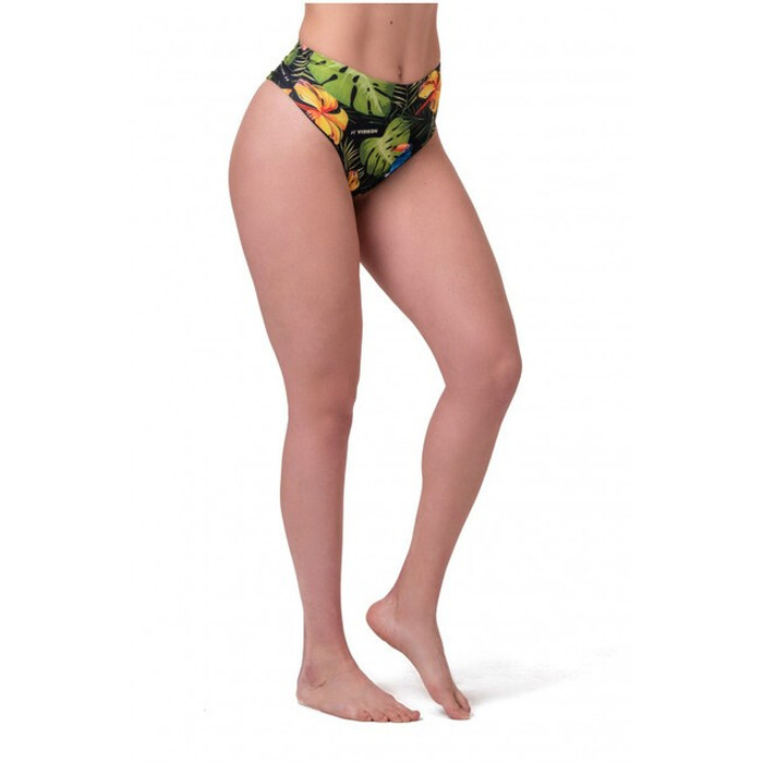 КУПАЛЬНІ ТРУСИКИ HIGH-WAIST SPORTY BIKINI - BOTTOM JUNGLE GREEN 555