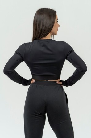 Топ Nebbia Women's Long Sleeve Crop Top INTENSE Perform Black 839