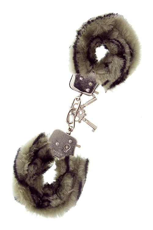 Наручники METAL HANDCUFF WITH PLUSH, ZEBRA