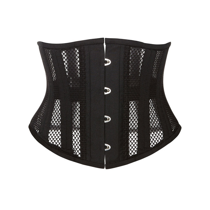 Корсет із сітки Star Night Steel Bones Grid Corsets з гачками і шнурівкою, чорний, M (без коробки)