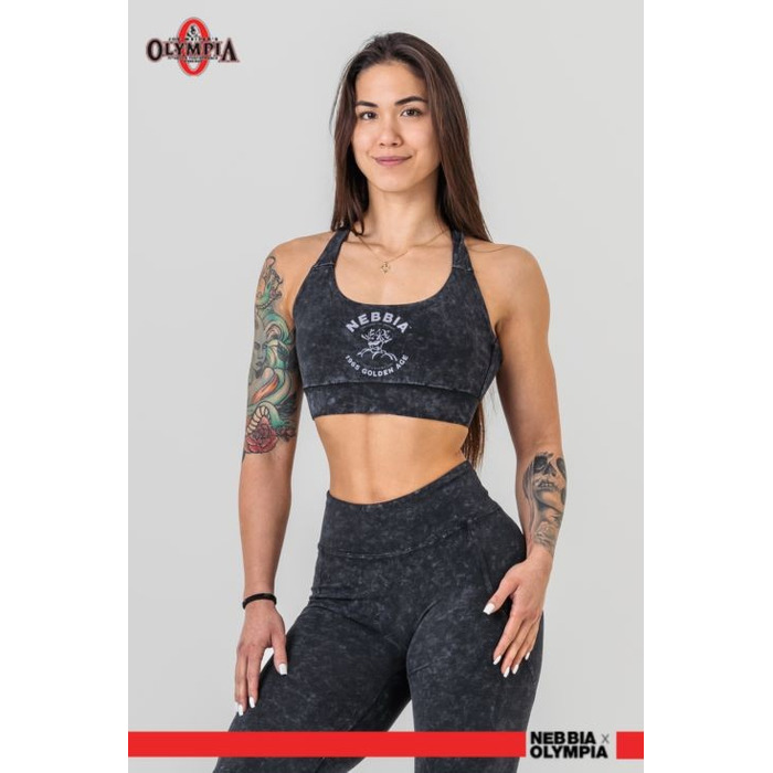 Топ Nebbia Washed Medium-Support Sports Bra GOLDEN AGE Black 778