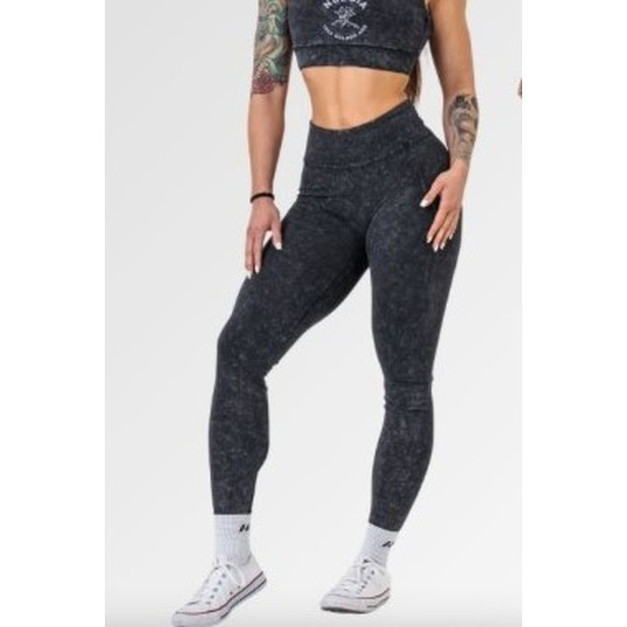 Легінси Nebbia Washed High Waisted Leggings GYM WARRIOR Black 776