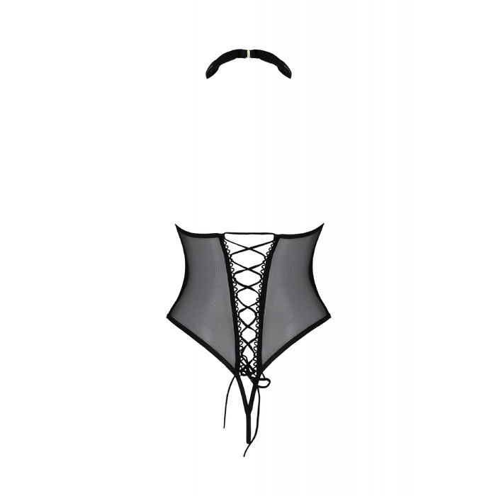 Боди с халтером в виде воротника TRISHA BODY black S/M - Passion