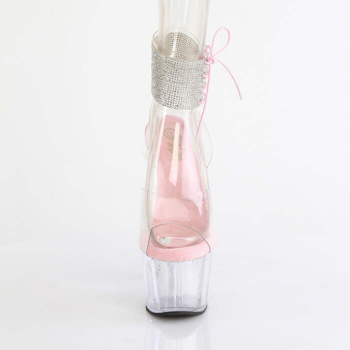 Босоножки Adore-791-2RS *Каблук 7 дюймов, босоножки с манжетой на щиколотке высотой 2 3/4 дюйма, украшенные стразами, нежно-розовый/прозрачный