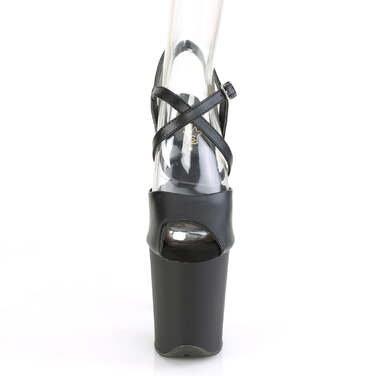 Босоножки Flamingo-824. Каблук 8 дюймов, 4-дюймовый PF-застежка с открытым носком и перекрещивающимися ремешками на щиколотке. Цвет: чёрный.