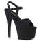 Босоніжки Pleaser Adore-709FS на підборах 7 дюймів, босоніжки з ремінцем на щиколотці 2 3/4 дюйма з обгорнутою підошвою, чорні замшеві