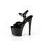Босоніжки Pleaser Passion-709 на підборах 7 дюймів, з ремінцем на щиколотці 2 3/4 дюйма, чорні