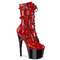 Чоботи Pleaser Adore-1046TT *7 дюймів на підборах, 2 3/4 дюйма, двоколірні, зі шнурівкою, блискавка збоку, червоні/чорні