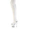Сапоги Pleaser Spectator-3030, каблук 7 дюймов, 3-дюймовый текстурированный PF-сапог со шнуровкой сзади, молния сбоку, белая искусственная кожа/прозрачно-белый цвет