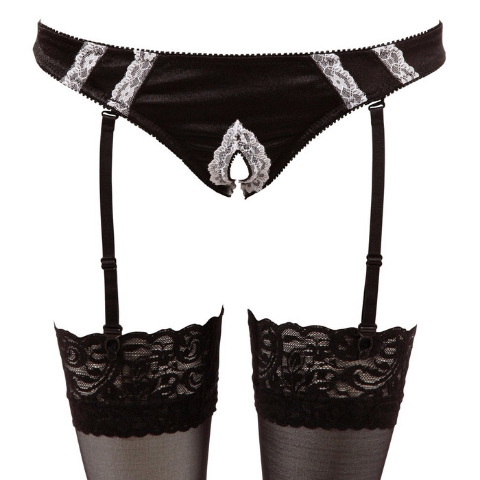 Костюм покоївки Cottelli Collection Maid Set, 6 предметів, чорно-білий, M