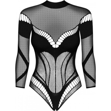 Боди из сетки с рукавами Obsessive B135 teddy XL/XXL