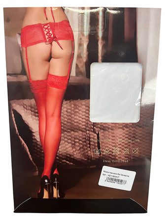 Чулки с широким ажурным кружевом Sunspice белые