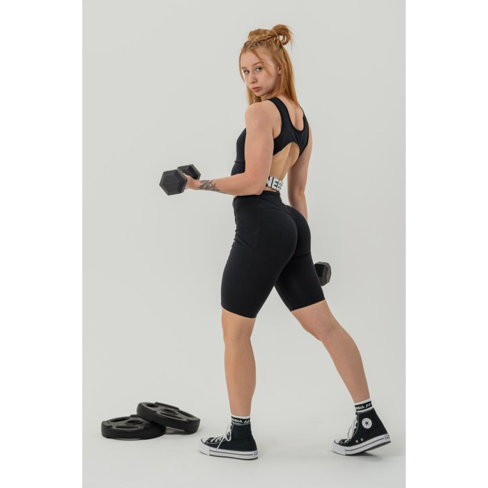 Топ Nebbia Cropped tank top GYM THERAPY Black 618