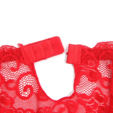Кружевной пояс для чулок StarNight красный, XS-S