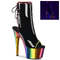 Чоботи Pleaser Adore-1018RC-02 *7 дюймів на підборах, 2 3/4 дюйма з відкритим носком/щиколоткою ззаду, з блискавкою збоку, чорні/різнокольорові
