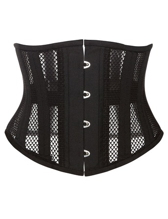 Корсет із сітки Star Night Steel Bones Grid Corsets з гачками і шнурівкою, чорний, M (без коробки)