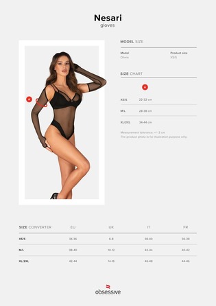 Корсет Obsessive Nesari, со стрингами, черный, XS/S