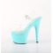 Босоножки Pleaser Adore-708, каблук 7 дюймов, ремешок на щиколотке шириной 2 3/4 дюйма, прозрачный/голубой