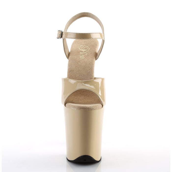 Босоніжки Flamingo-809 на підборах 8 дюймів, босоніжки з ремінцем на щиколотці 4 дюйми, бежевого кольору