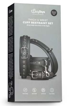 Бондажний набір для зап'ястків та стегон Easytoys, штучна шкіра