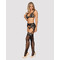 Комплект ажурный з поясом для чулок Obsessive Firella garter belt set S/M